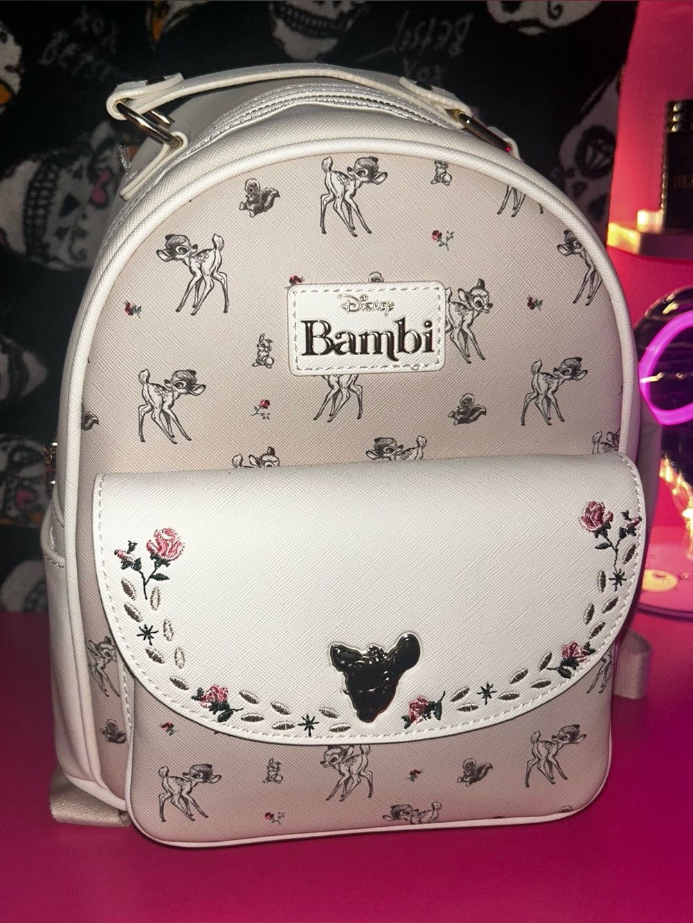 Disney Bambi & friends floral & tan Mini Backpack